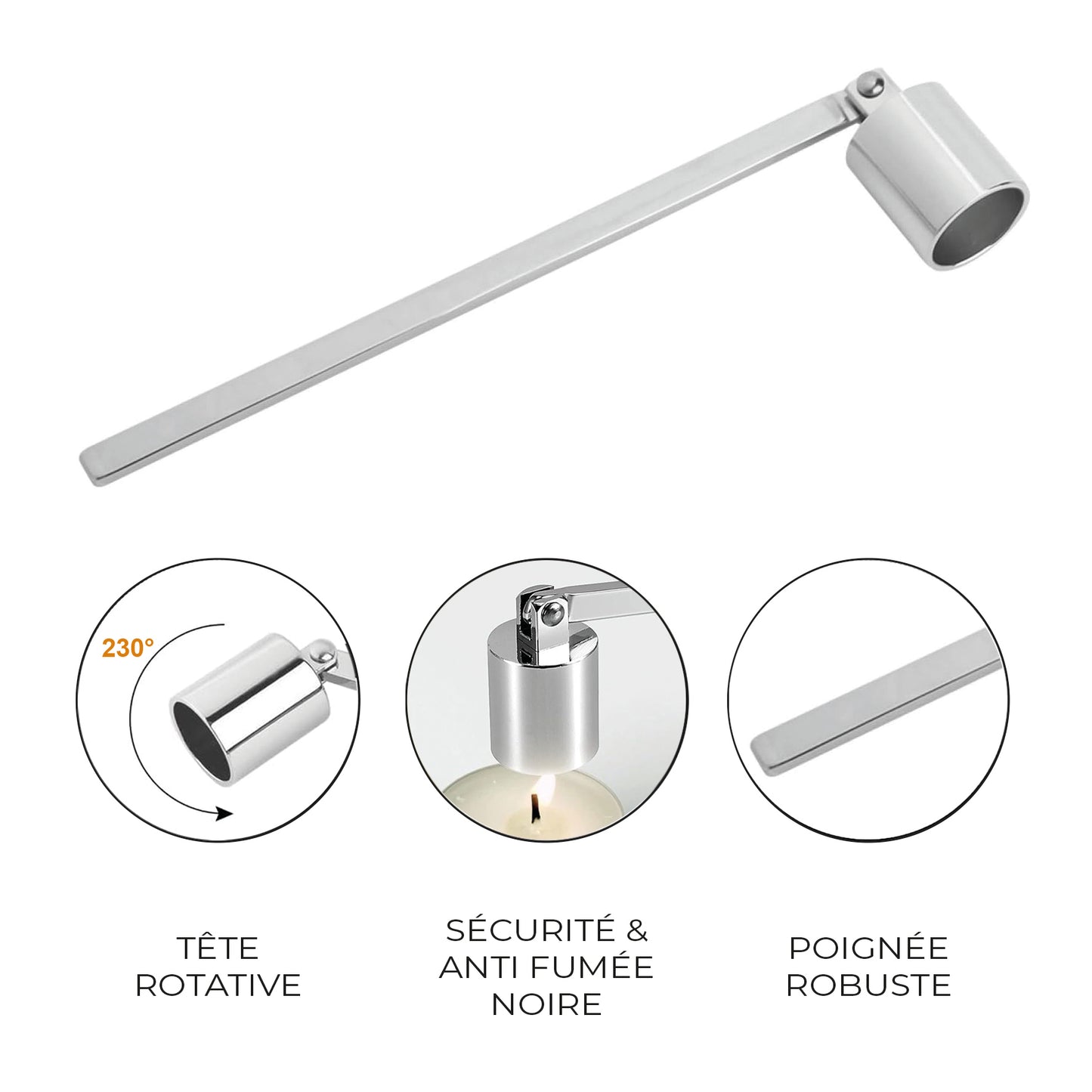 Eteignoir bougie argent | Collection accessoires